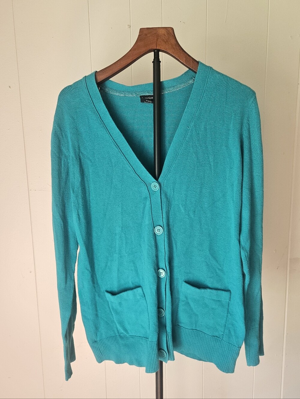 Faded Glory Turquoise V-Neck Button Cardigan Size Large